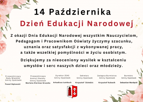 Zdjęcie do aktualności: Serdeczne życzenia z okazji Dnia Edukacji Narodowej wiecej