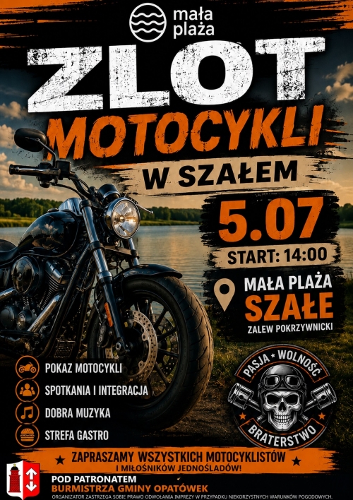 obrazek usoipga Mała Plaża w Szałem zaprasza na widowiskowe pokazy i zlot motocykli wiecej