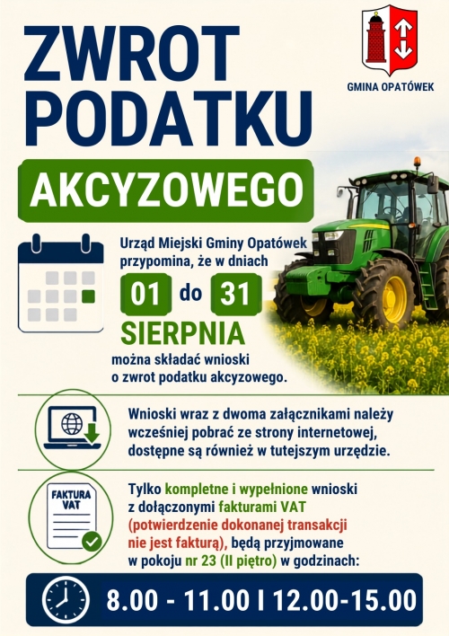 Zdjęcie do aktualności: Zwrot podatku akcyzowego wiecej