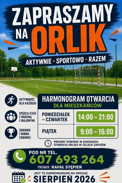 obrazek sssqwzamy na ORLIK- HARMONOGRAM - SIERPIEŃ wiecej